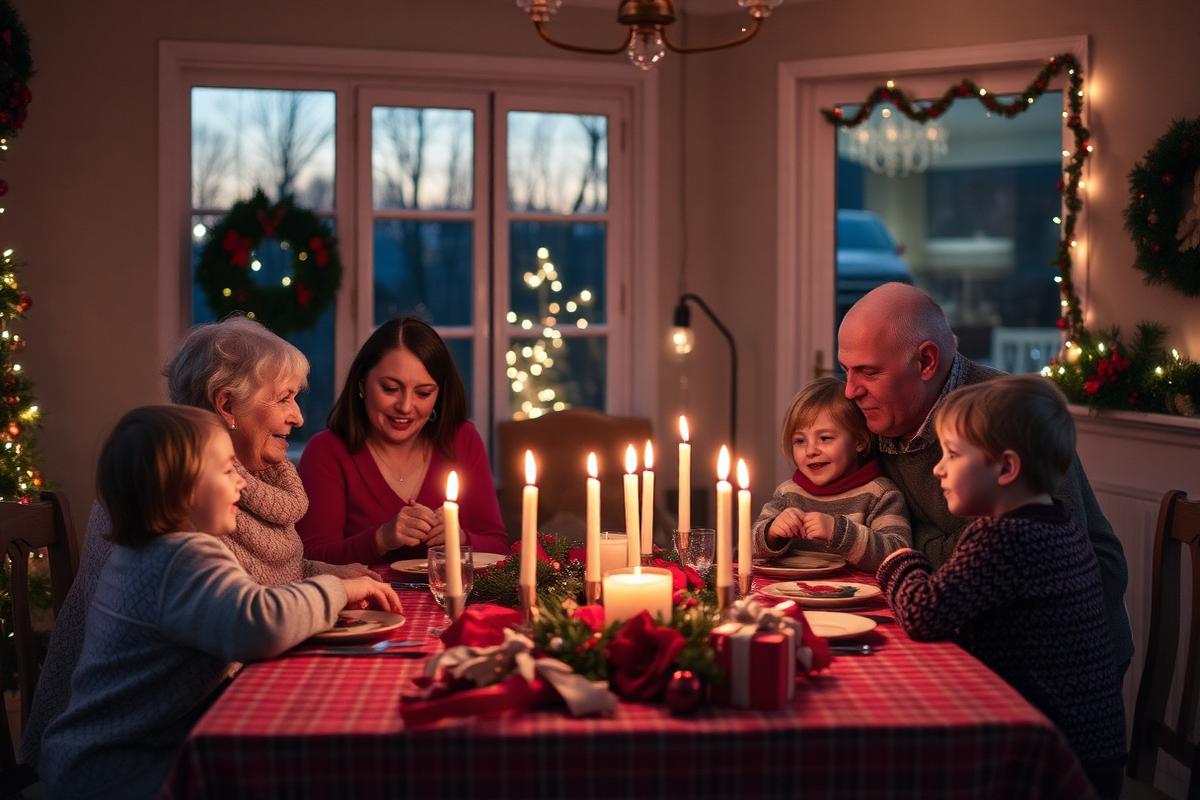 A kitchen counter with festive ingredients including a wrapped joint of meat, cranberries and herbs